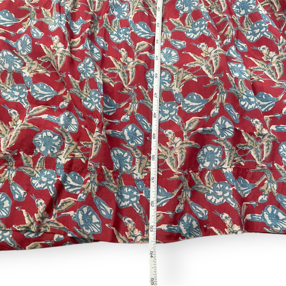 Natural Life Bella Maxi Dress Red Olive Leaf Floral Bohemian Viscose - M - Picture 7 of 8